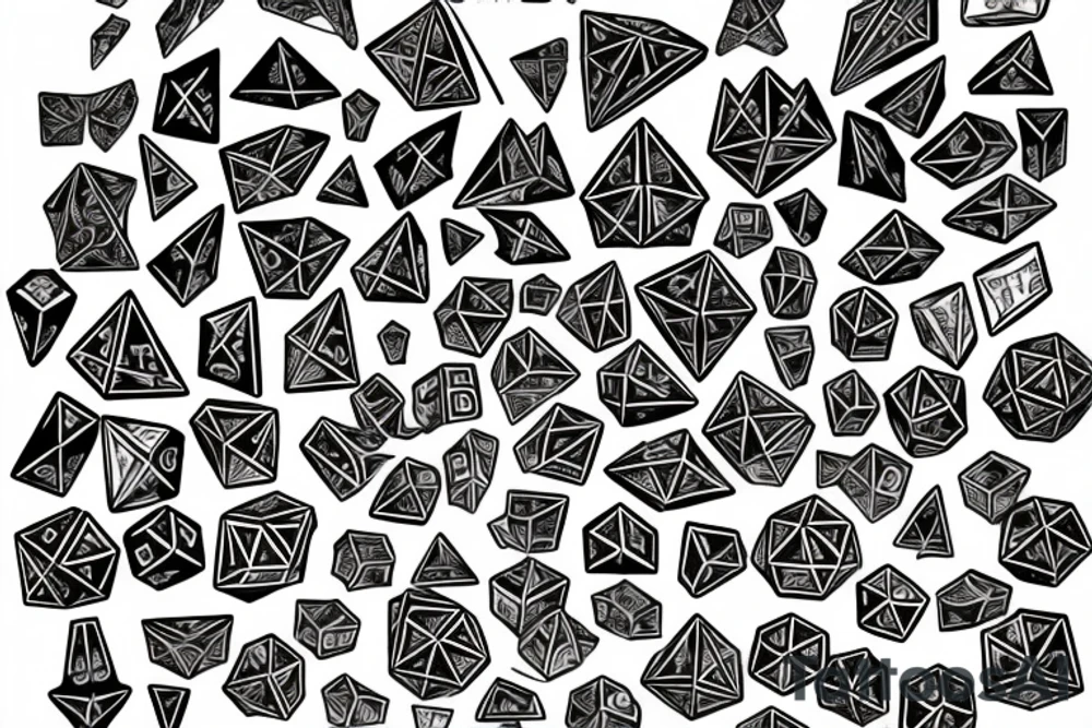 d20 dice, dungeons and dragons, holistic geometry, chest tattoo idea