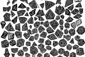 d20 dice, dungeons and dragons, holistic geometry, chest tattoo idea