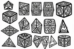 d20 dice, holistic geometry, chest tattoo idea