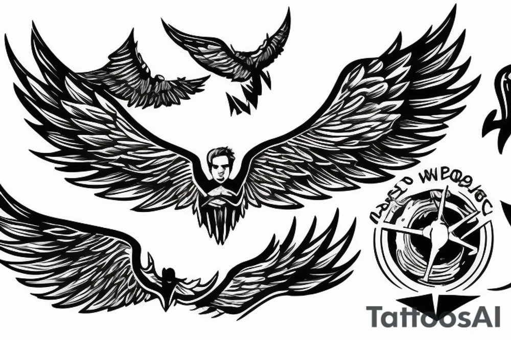 A man with wings falling from the sky tattoo idea