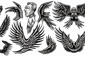 A man with wings falling from the sky tattoo idea