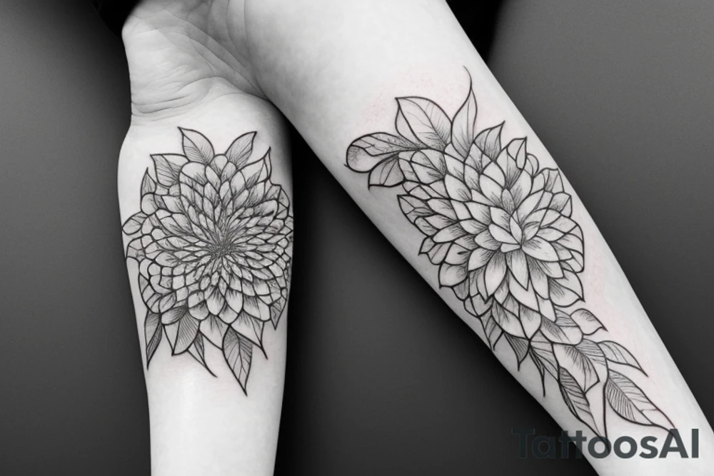 A dahlia flower tattoo idea