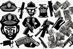 a policeman who killed himself with a gun tattoo idea