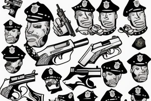 a policeman who killed himself with a gun tattoo idea