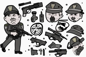 a policeman who killed himself with a gun tattoo idea