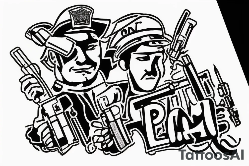 a policeman who killed himself with a gun tattoo idea