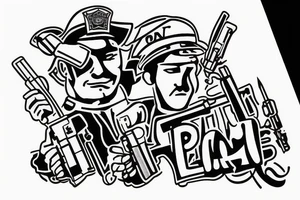 a policeman who killed himself with a gun tattoo idea