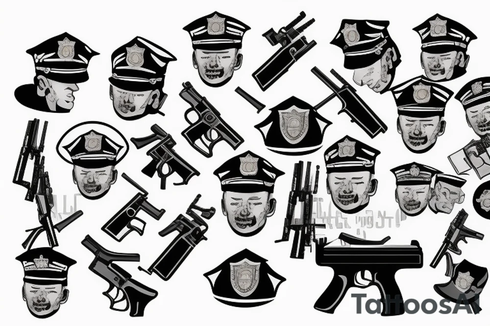 a policeman who killed himself with a gun tattoo idea