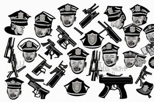 a policeman who killed himself with a gun tattoo idea