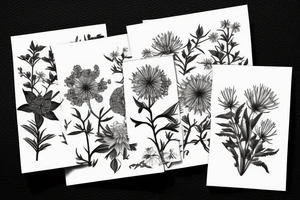 Wild flowers, botanical painting tattoo idea