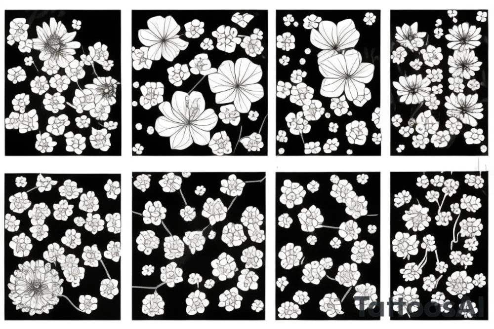 Wild flowers, botanical painting tattoo idea