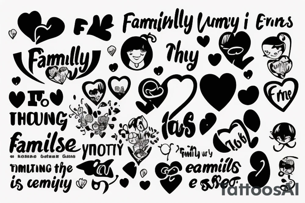 Words : “Family Is Everything” tattoo idea