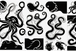 Octopus playing guitar tattoo idea