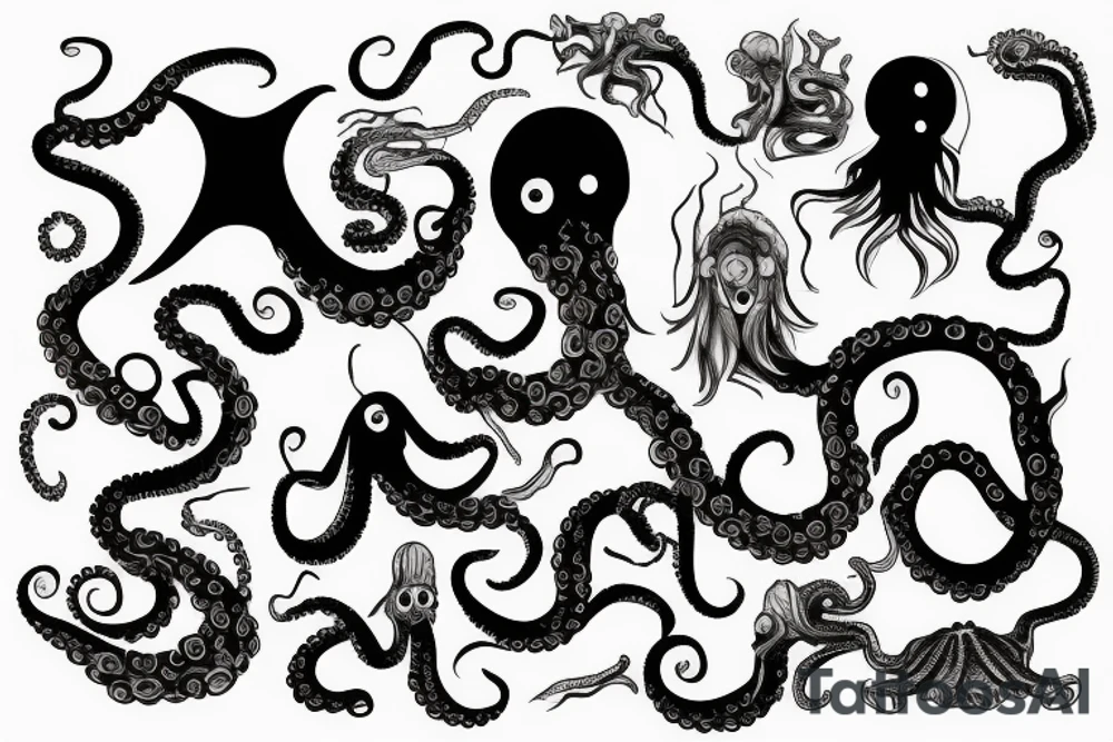 Octopus playing guitar tattoo idea
