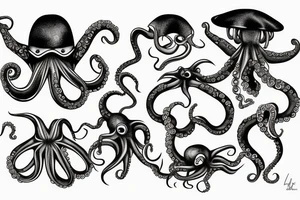 Octopus playing guitar tattoo idea