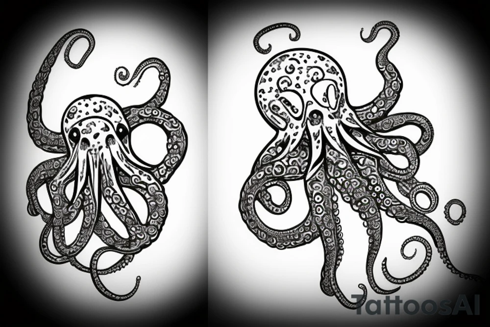 Octopus playing guitar tattoo idea
