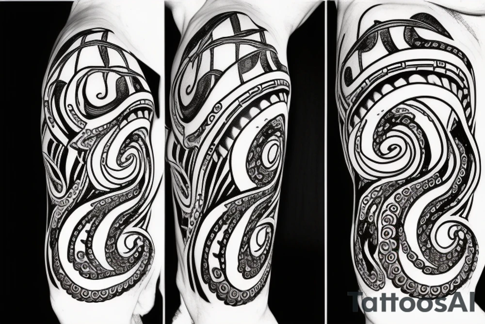 Octopus playing guitar tattoo idea