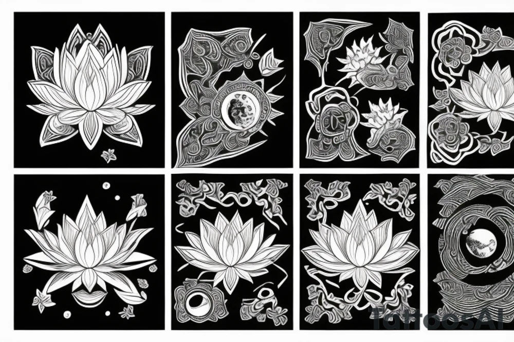 Lotus and moon tattoo idea