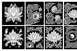 Lotus and moon tattoo idea