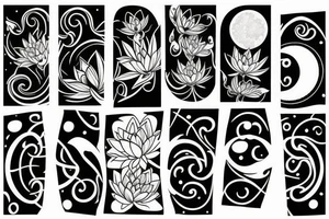 Lotus and moon tattoo idea