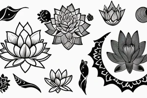 Lotus and moon tattoo idea