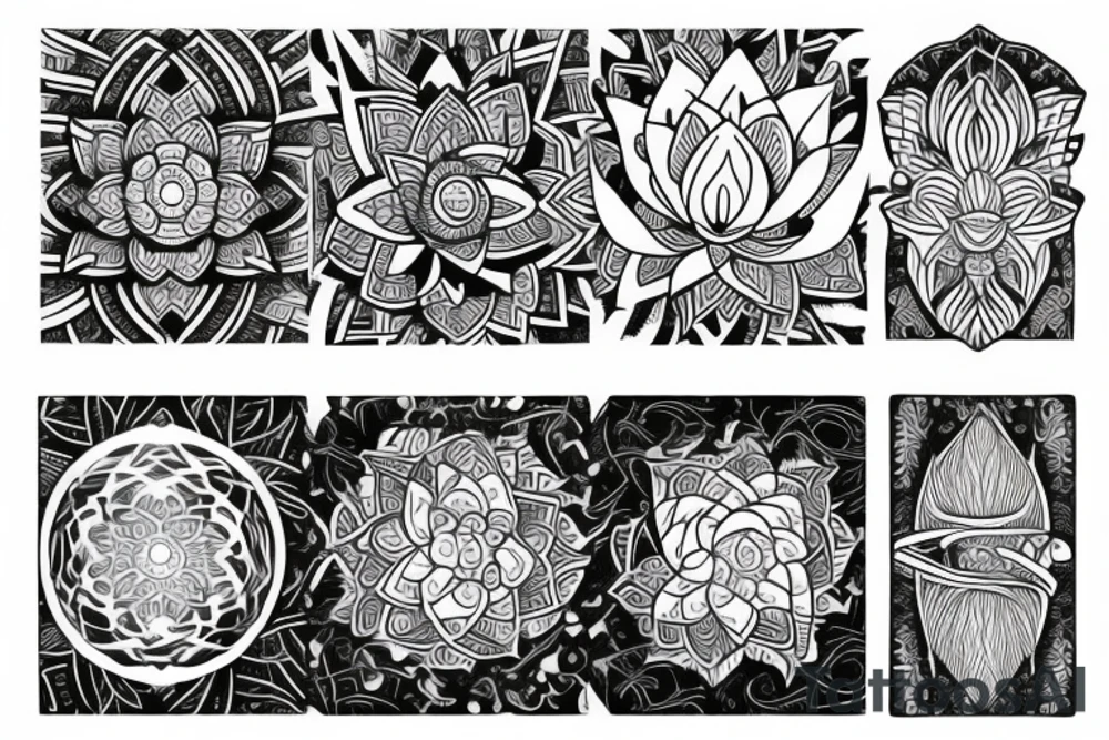 Lotus and moon tattoo idea
