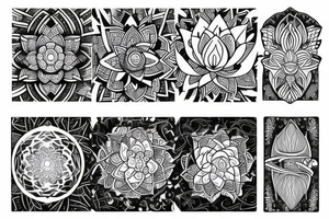 Lotus and moon tattoo idea