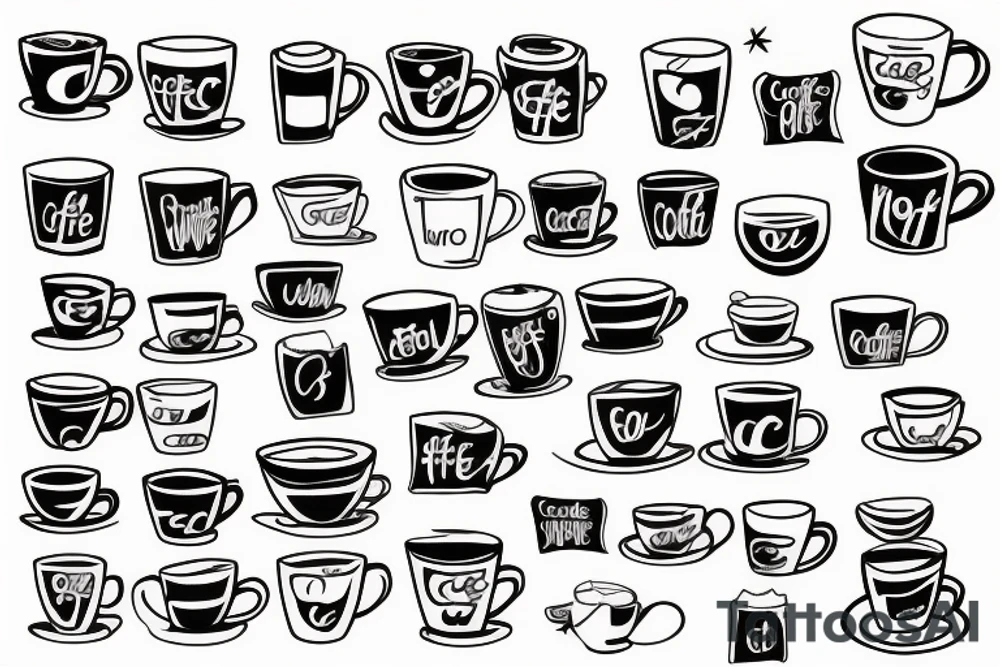 Coffee cup with black coffee tattoo idea