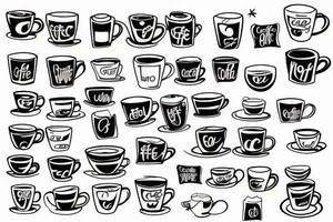 Coffee cup with black coffee tattoo idea