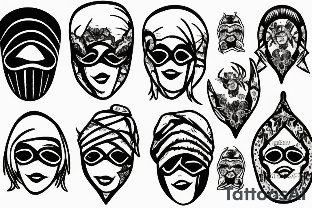 Angel In ski mask tattoo idea