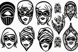 Angel In ski mask tattoo idea