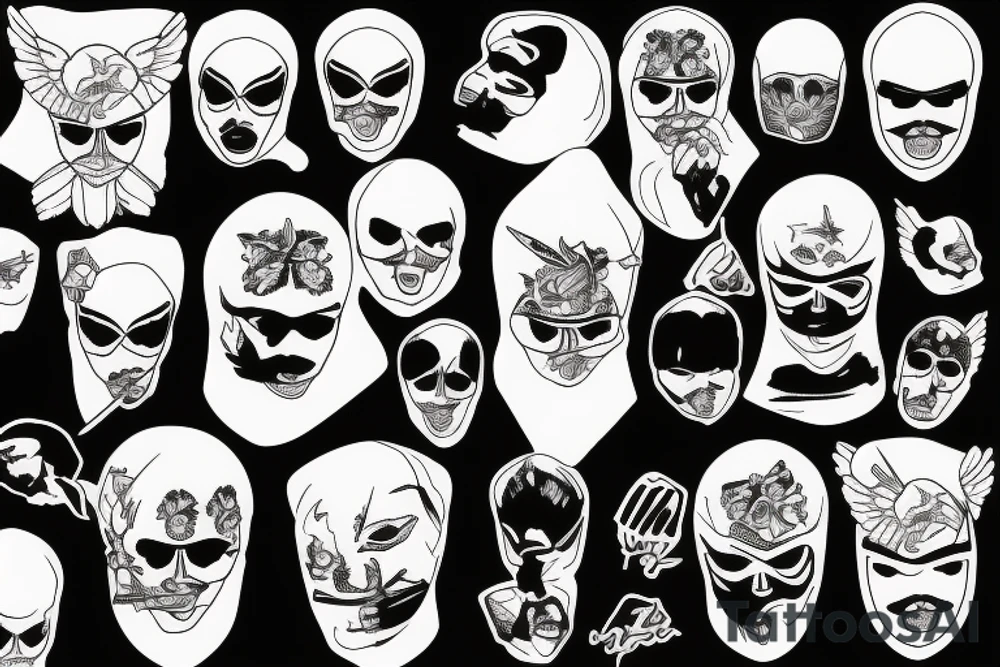 Angel In ski mask tattoo idea