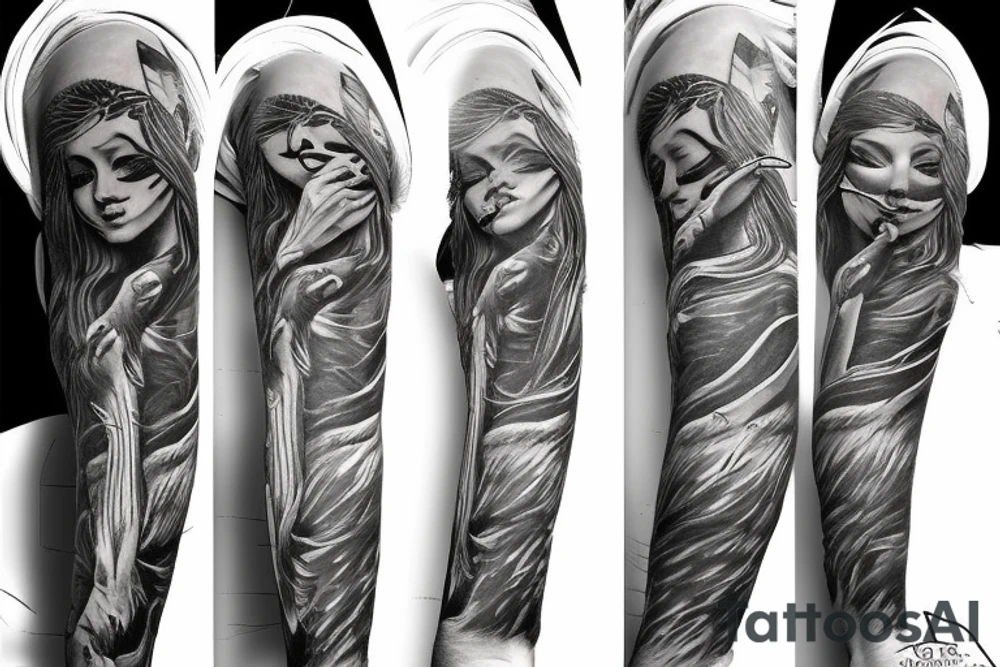 Angel In ski mask tattoo idea
