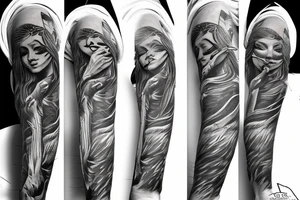 Angel In ski mask tattoo idea