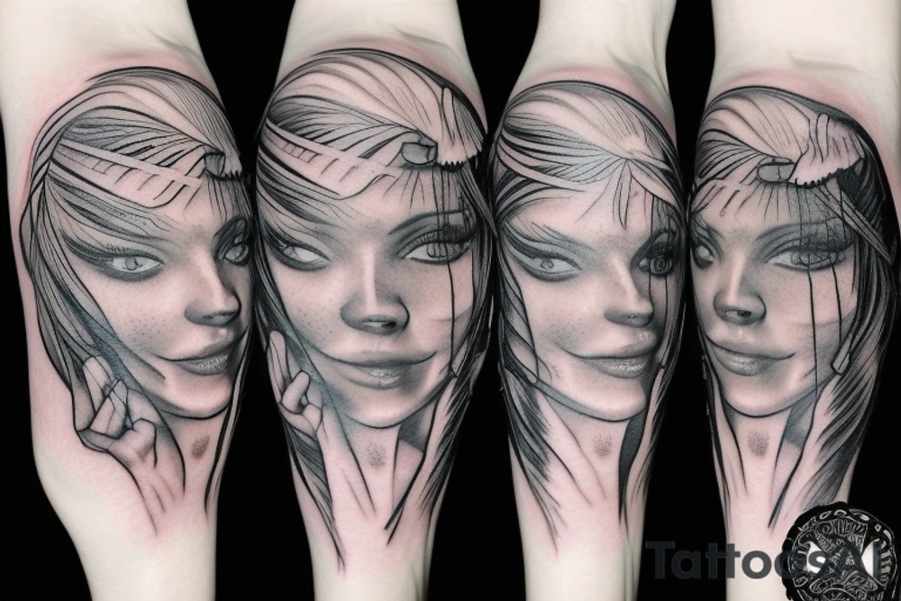 Angel wearing a ski mask tattoo idea