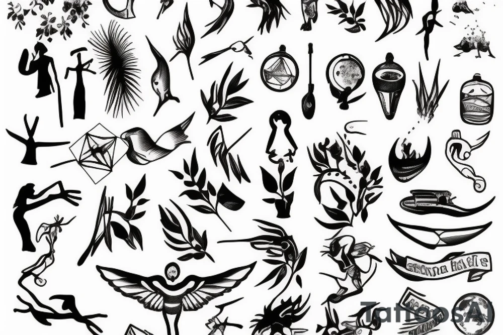 atheist in paradise minimalism tattoo idea
