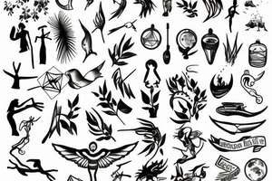 atheist in paradise minimalism tattoo idea