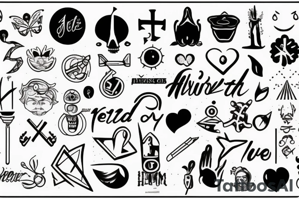 atheist in heaven minimalism tattoo idea