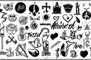 atheist in heaven minimalism tattoo idea