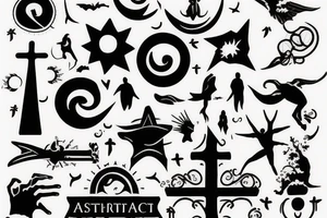 atheist in heaven minimalism tattoo idea