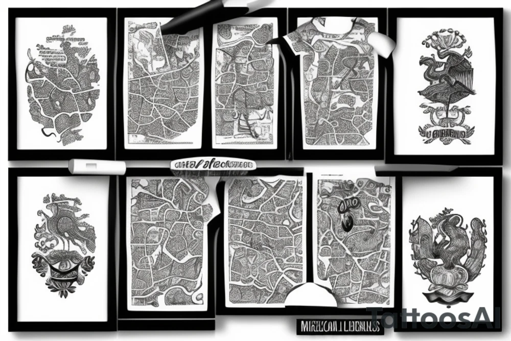 Mexican and Belgian map tattoo idea