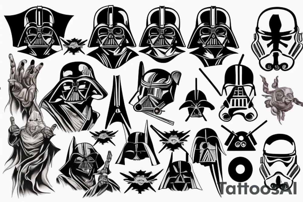 Black devil star wars tattoo idea