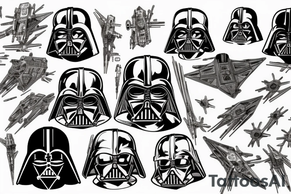 Black devil star wars tattoo idea