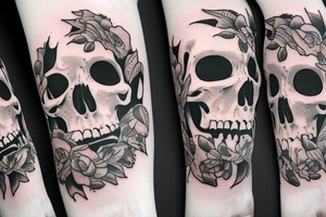 Grim reaper and dead flowers tattoo idea
