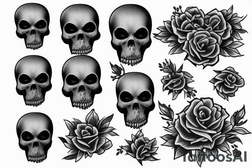 Grim reaper and dead flowers tattoo idea