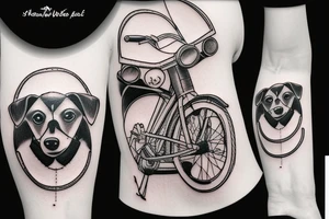 Dog on a bike tattoo idea