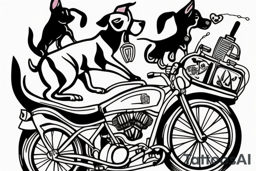 Dog on a bike tattoo idea