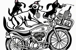 Dog on a bike tattoo idea