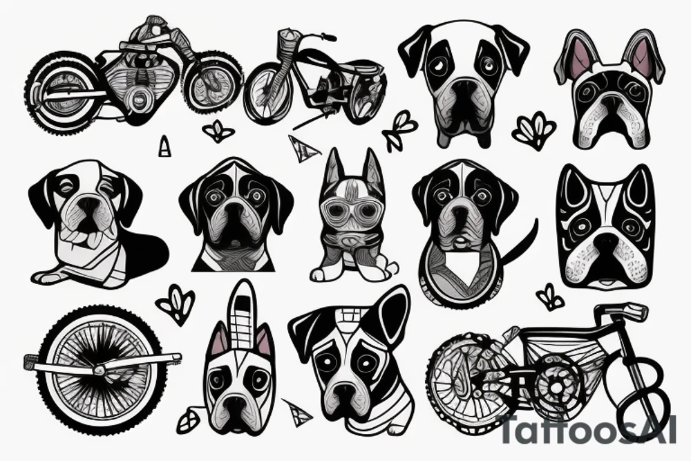 Dog on a bike tattoo idea