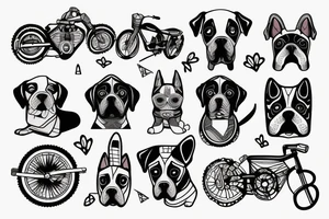 Dog on a bike tattoo idea